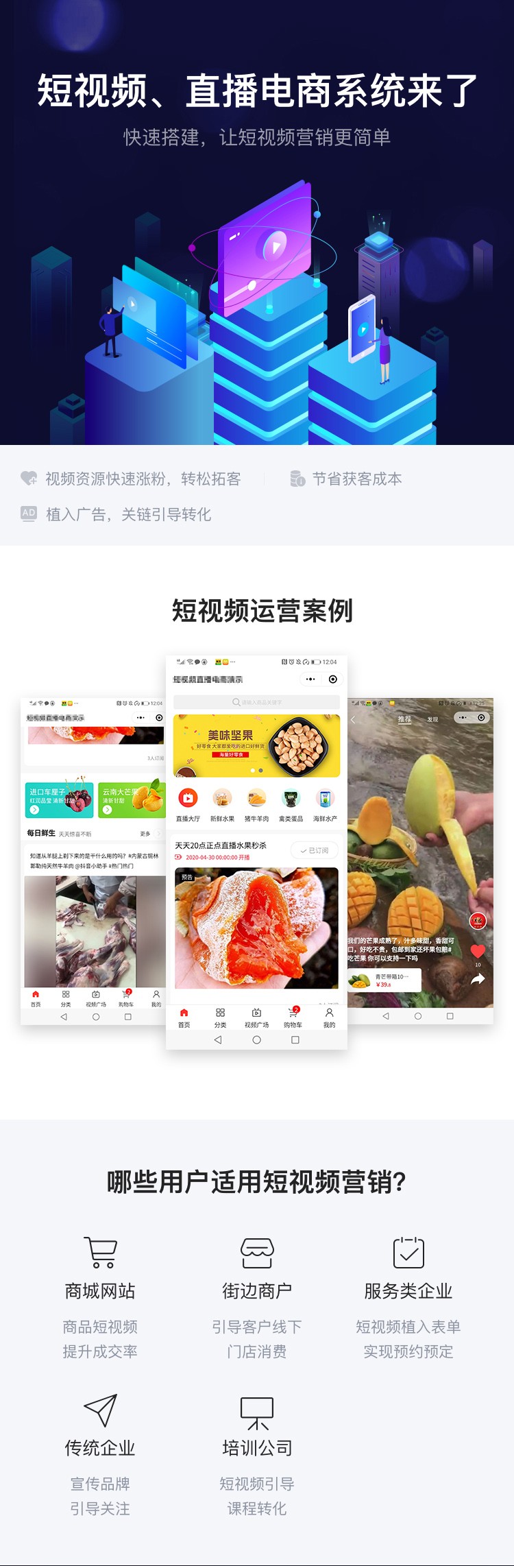 短視頻、直播電商系統(tǒng)